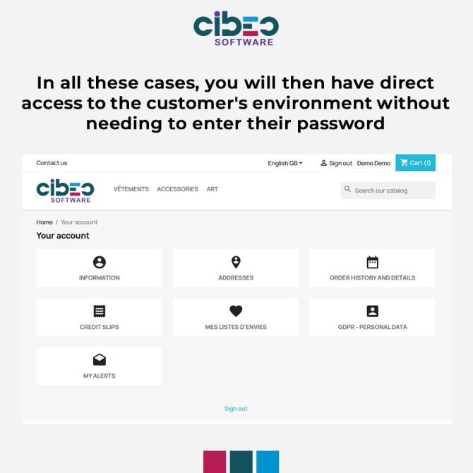 Login as customer without password - Module Prestashop - CIBEO Software