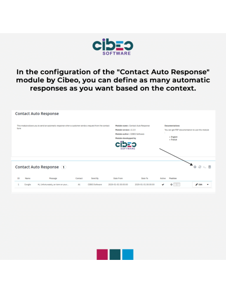 Contact Auto Response - Module Prestashop - CIBEO Software Contact Auto Response - Module Prestashop - CIBEO Software