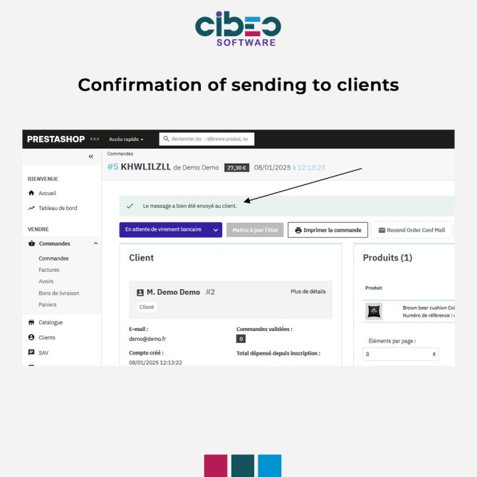 Resend Order Confirmation Mail - Module Prestashop - CIBEO Software