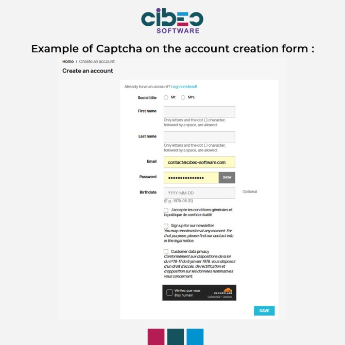 Captcha Ultimate - Module Prestashop - CIBEO Software